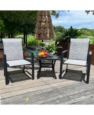 Streamdale Metal Outdoor Dining Chairs - Set of 2, Black Frame