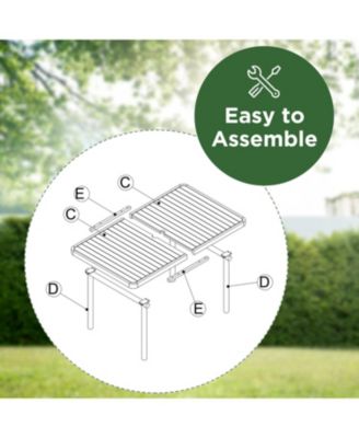 Streamdale 59" Outdoor Dining Table, Polywood Top, Umbrella Hole, Iron Legs