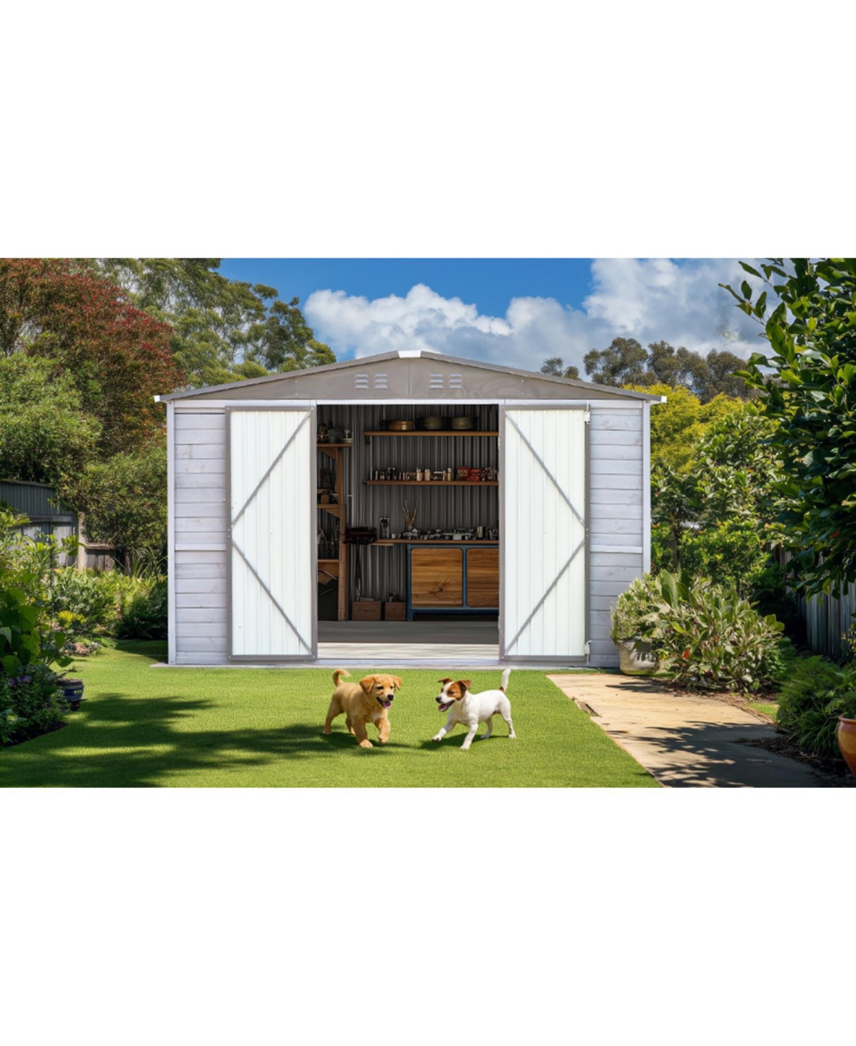 Streamdale Furniture 8x8FT Iron-Wood Tool Shed - Nature & Function