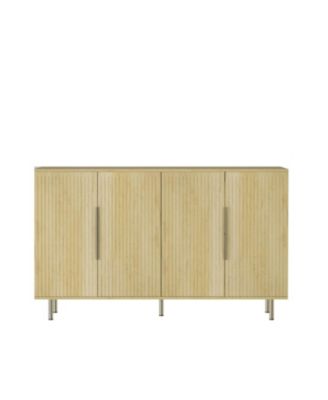 Wood Fluted Buffet Cabinet with Adjustable Shelves