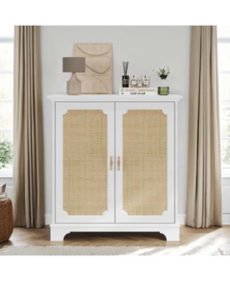 Rattan Door Sideboard Buffet Storage Cabinet