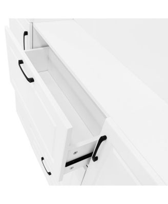  Entryway Bench with Shoe Cabinet, Hall Tree, Hooks & Foldable Seat