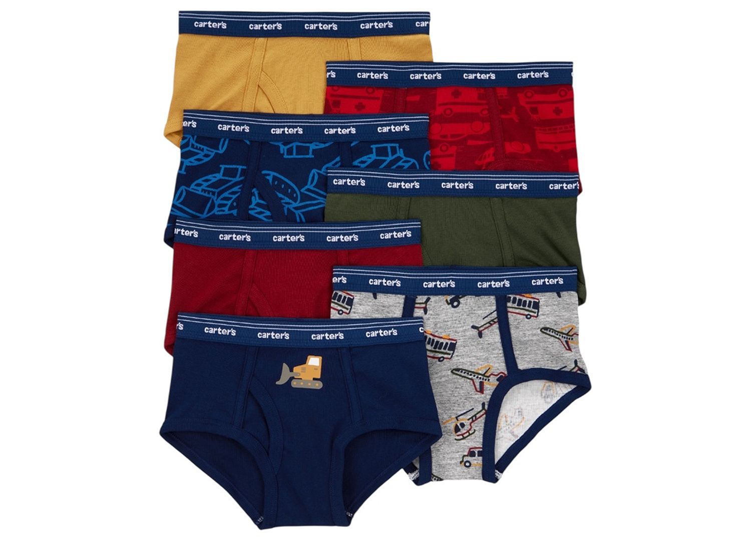 Toddler Boys' Construction-Themed Boxer Briefs, 7-Pack Set