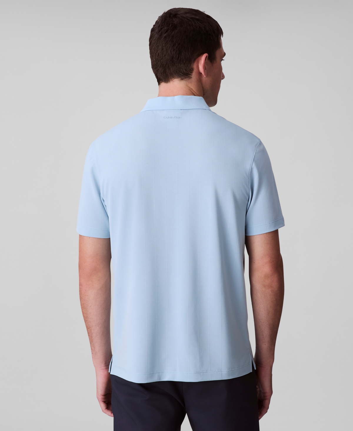 Calvin Klein Men's Regular-fit Smooth Cotton Monogram Logo Polo Shirt In Blue