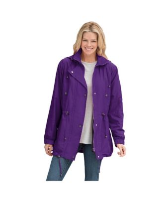 Plus Size Fleece-Lined Taslon Anorak