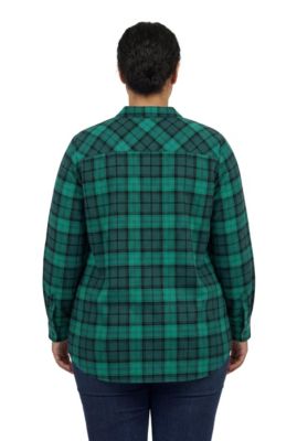 Plus Size Flannel Tunic With Layered Look