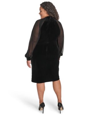 Plus Size Mock Neck Long Dress