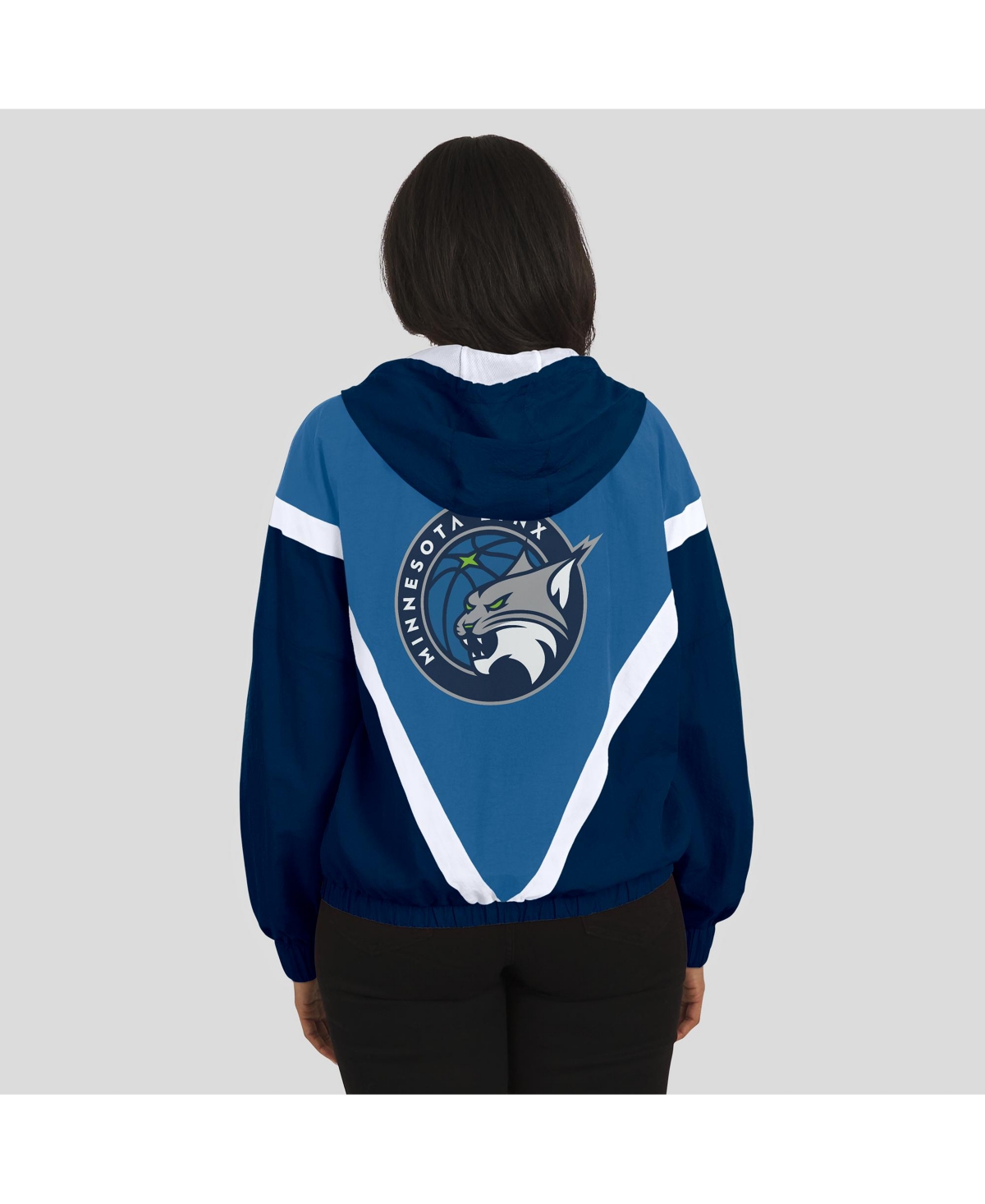 Wear By Erin Andrews Women's Navy/blue Minnesota Lynx Color Block Full-zip Windbreaker Jacket In Blue