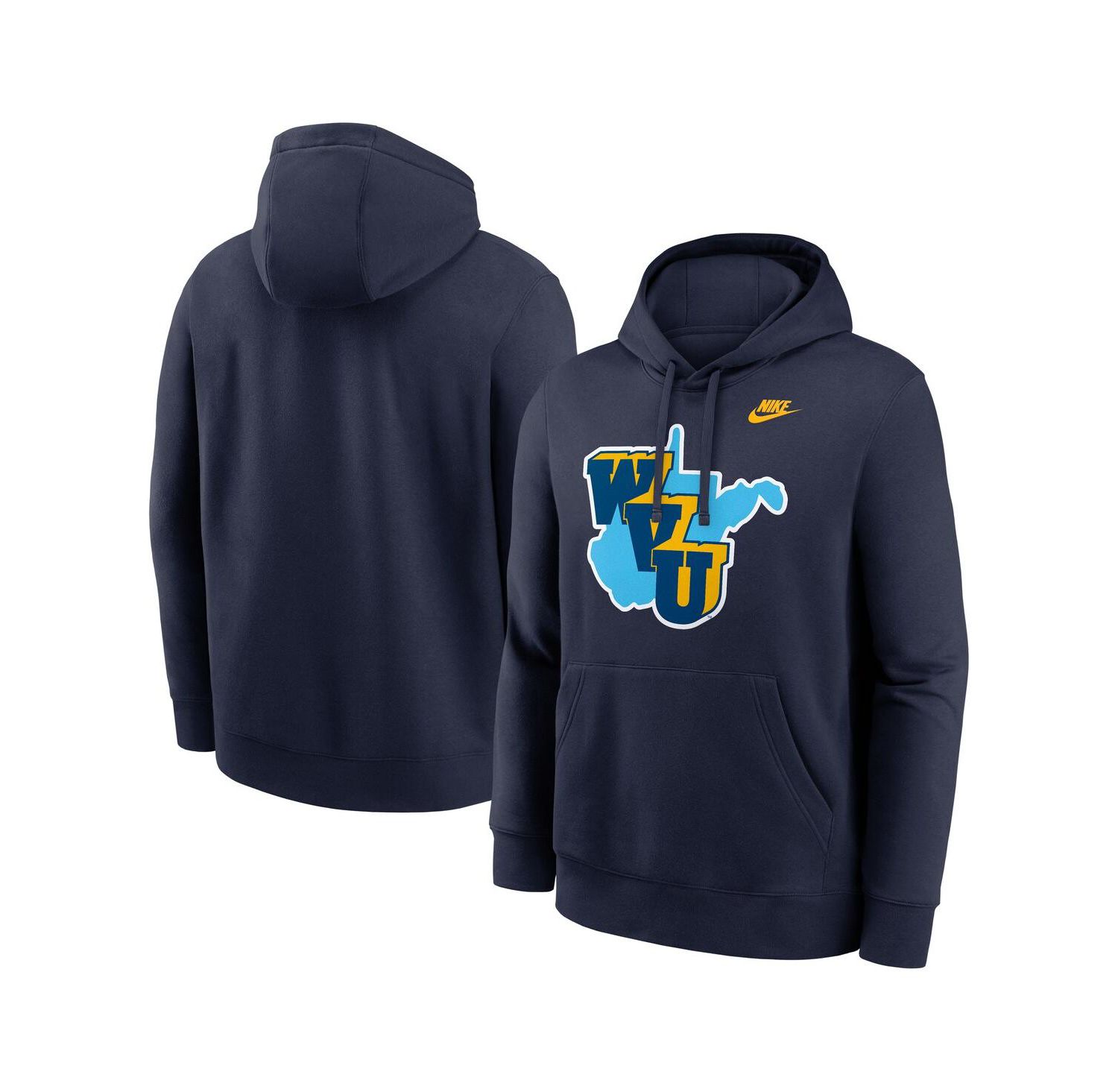 Men's Navy West Virginia Mountaineers 1965 Throwback Club Fleece Hoodie