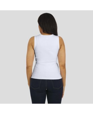 Women's White Pittsburgh Steelers Ribbed Graphic Tank Top