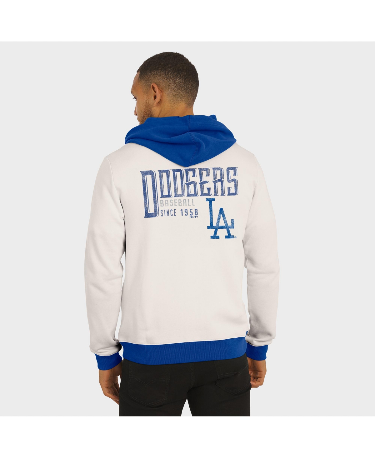 Darius Rucker Collection by Fanatics Men's Cream Los Angeles Dodgers Polar Fleece Full-Zip Hoodie
