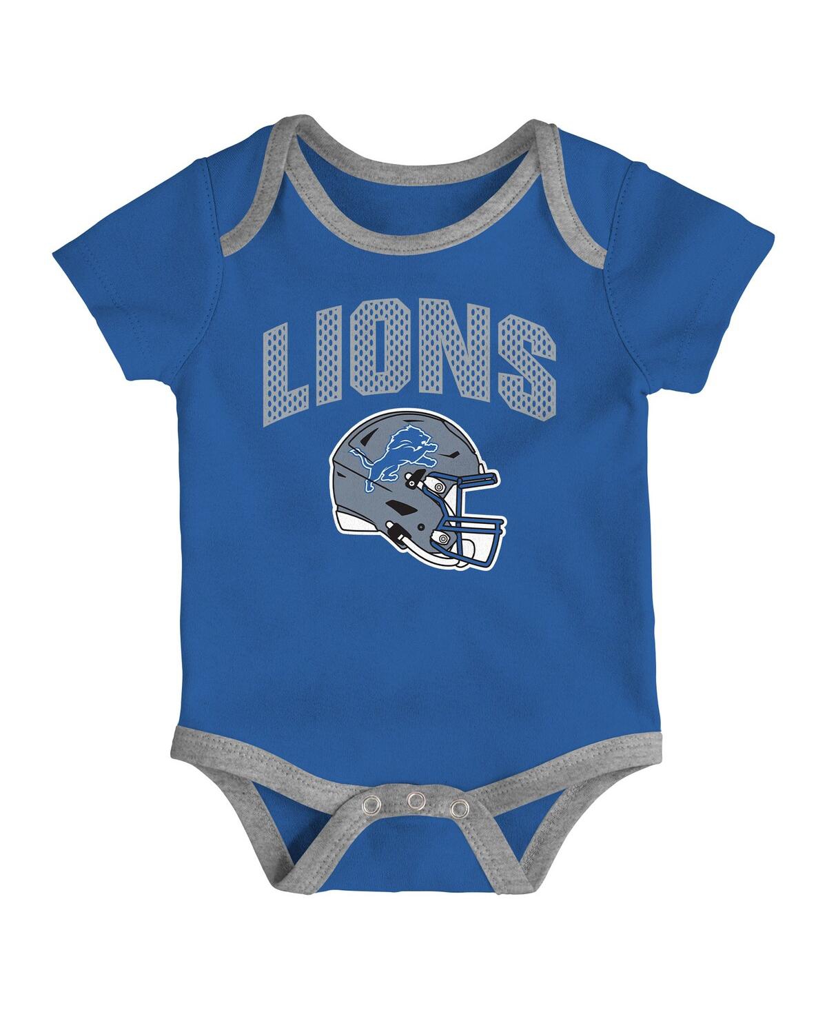Outerstuff Infant 3-piece Detroit Lions All Day Play Bodysuit Set In Multi
