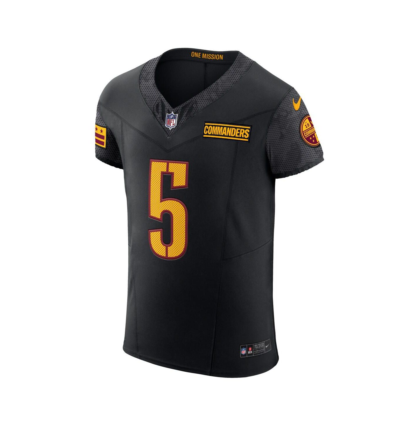 Мужской топ Nike Jayden Daniels Black Washington Commanders Alternate Vapor F.U.S.E. Elite Jersey — фото 3