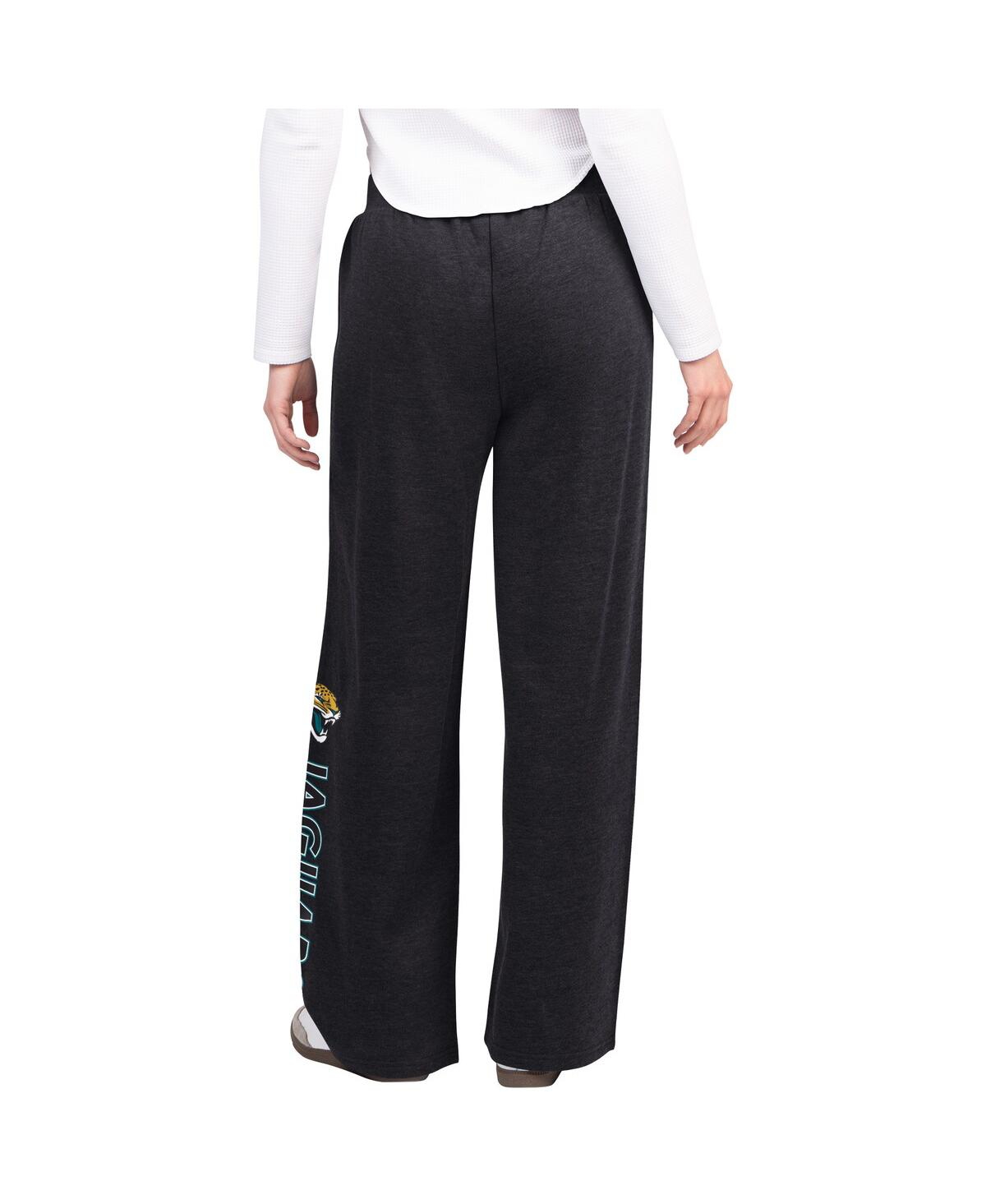 G-iii 4her By Carl Banks Women's Black Jacksonville Jaguars Field Wide Leg Sweatpants In Black
