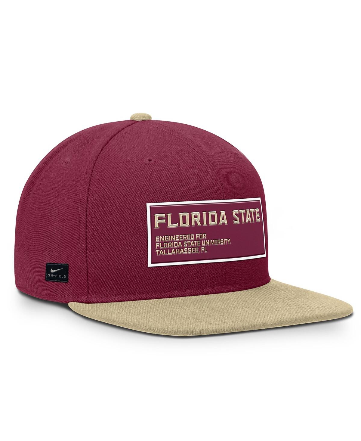 Nike Men's Garnet/gold Florida State Seminoles 2025 On-field Patch Pro Dri-fit Snapback Hat In Pink