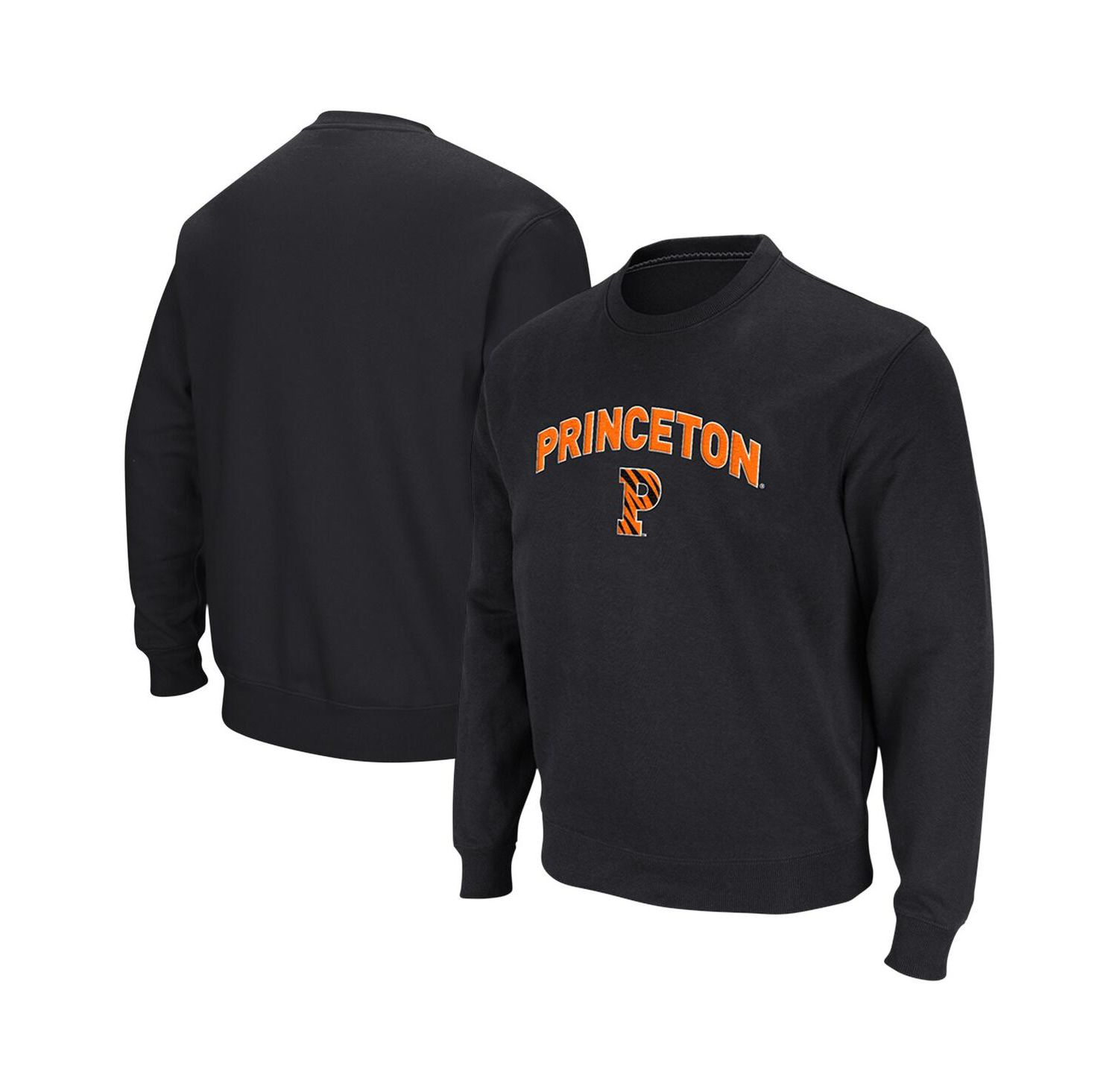 Men's Black Princeton Tigers Arch Logo Tackle Twill Pullover Sweatshirt