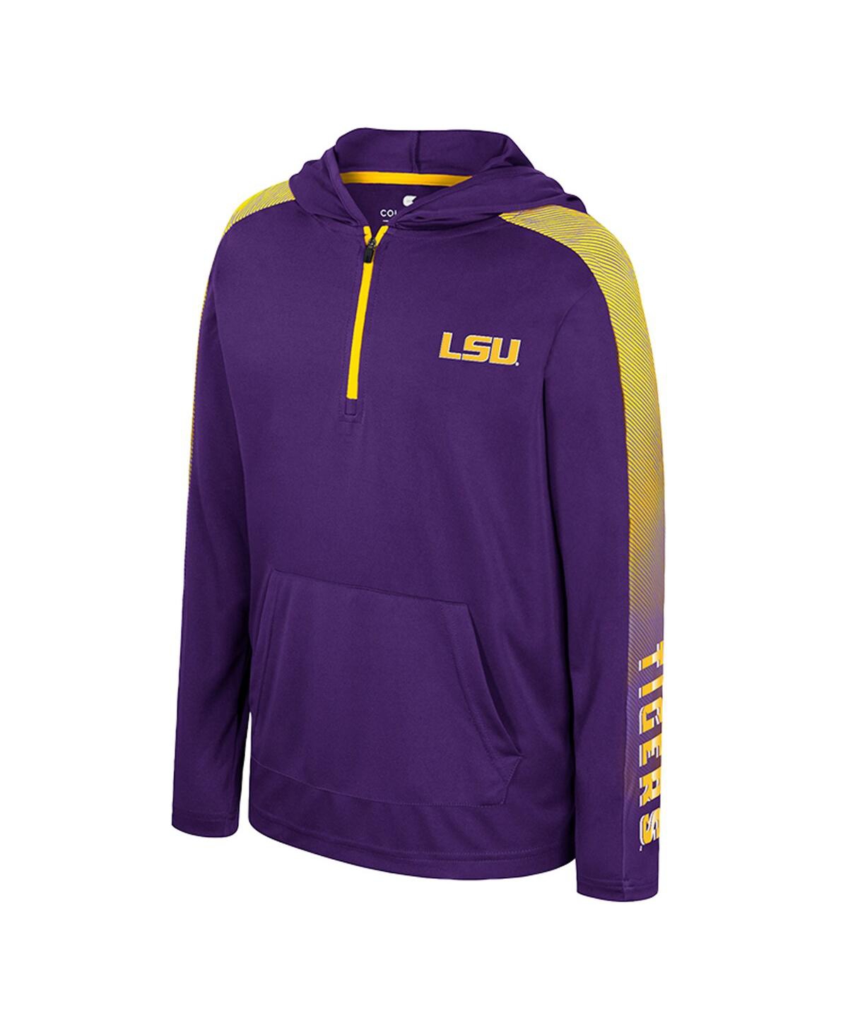 Colosseum Big Boys And Girls Purple Lsu Tigers Lumen Long Sleeve Quarter-zip Windshirt In Purple