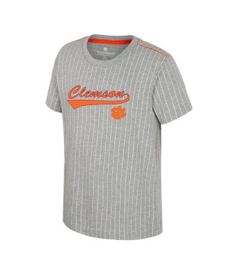 Big Boys and Girls&nbsp;Heather Gray Clemson Tigers Airball Baseball T-Shirt