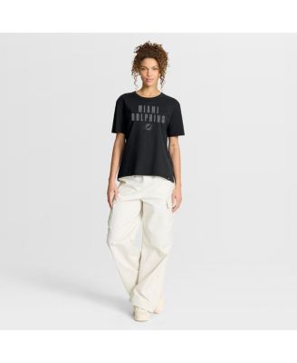 Women's Black Miami Dolphins Blackout Kneel Down Legacy T-Shirt