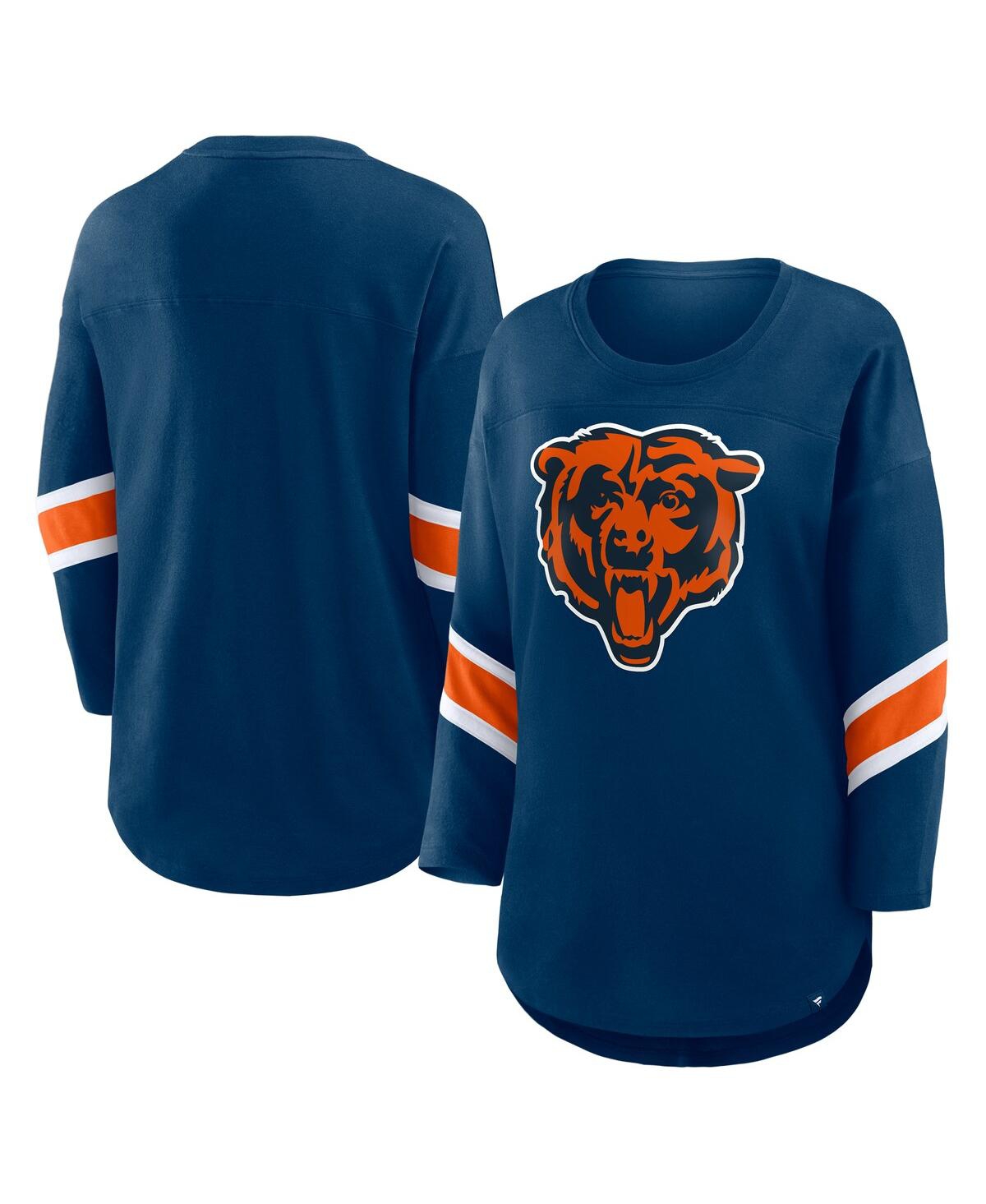 Fanatics Women's Navy Chicago Bears Redzone 3/4-sleeve T-shirt In Blue