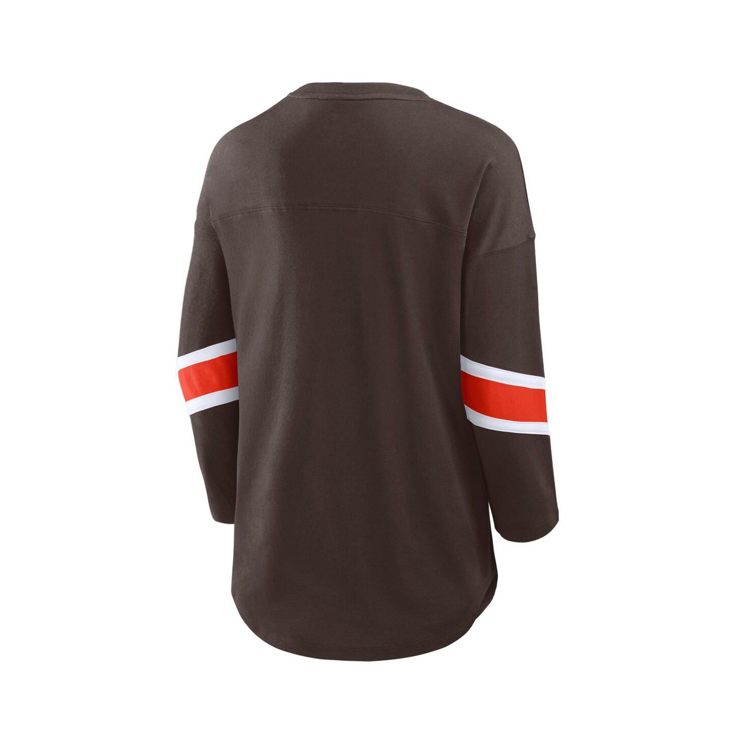 Женская футболка Fanatics Brown Cleveland Browns Redzone 3/4-Sleeve — фото 2
