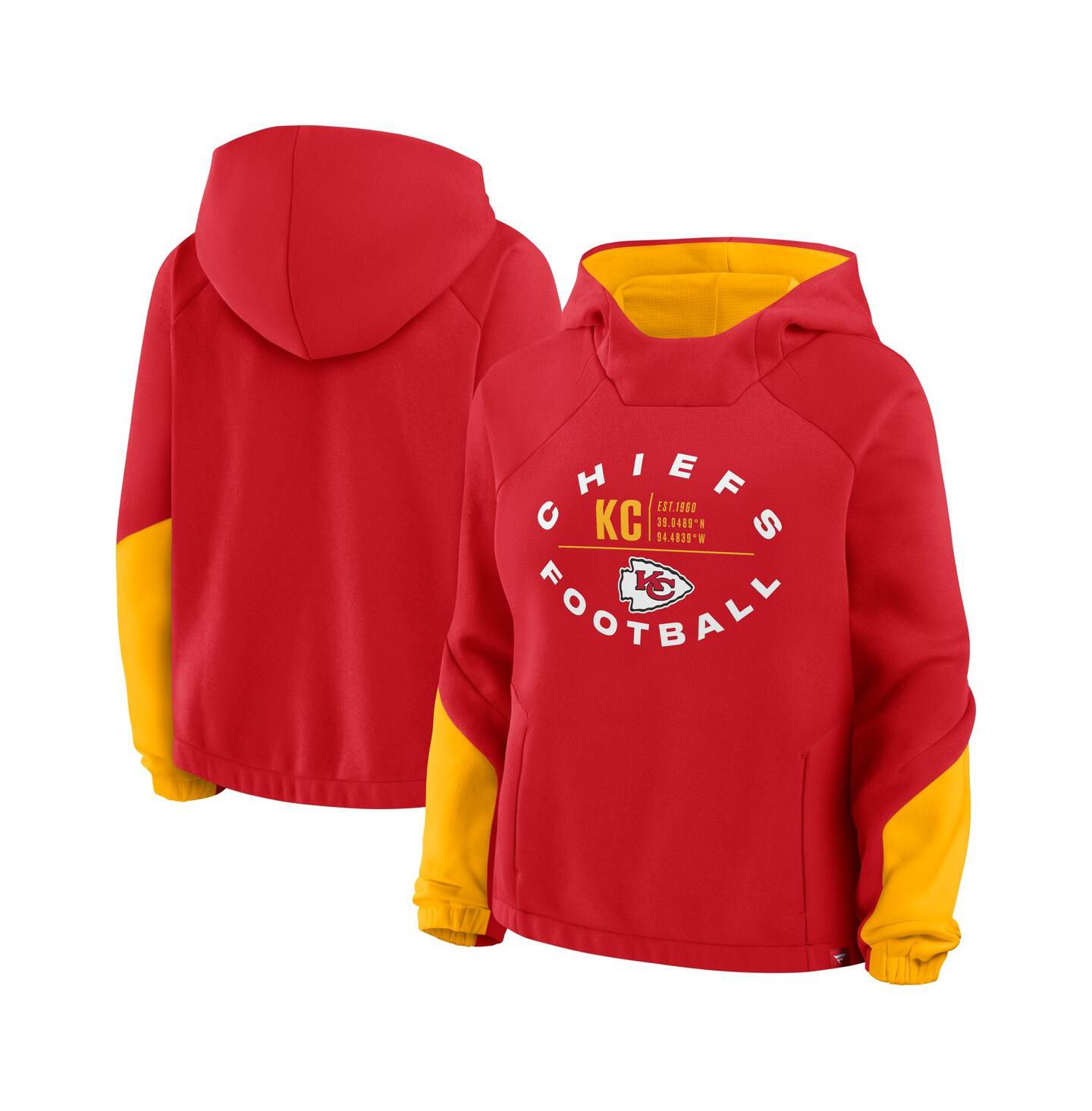 Женское худи Fanatics Red Kansas City Chiefs Oversized Redzone Bubble Screen Pullover — фото 1