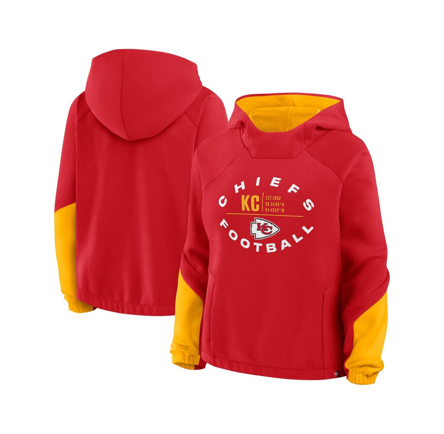 Women's Red Kansas City Chiefs Oversized Redzone Bubble Screen Pullover Hoodie