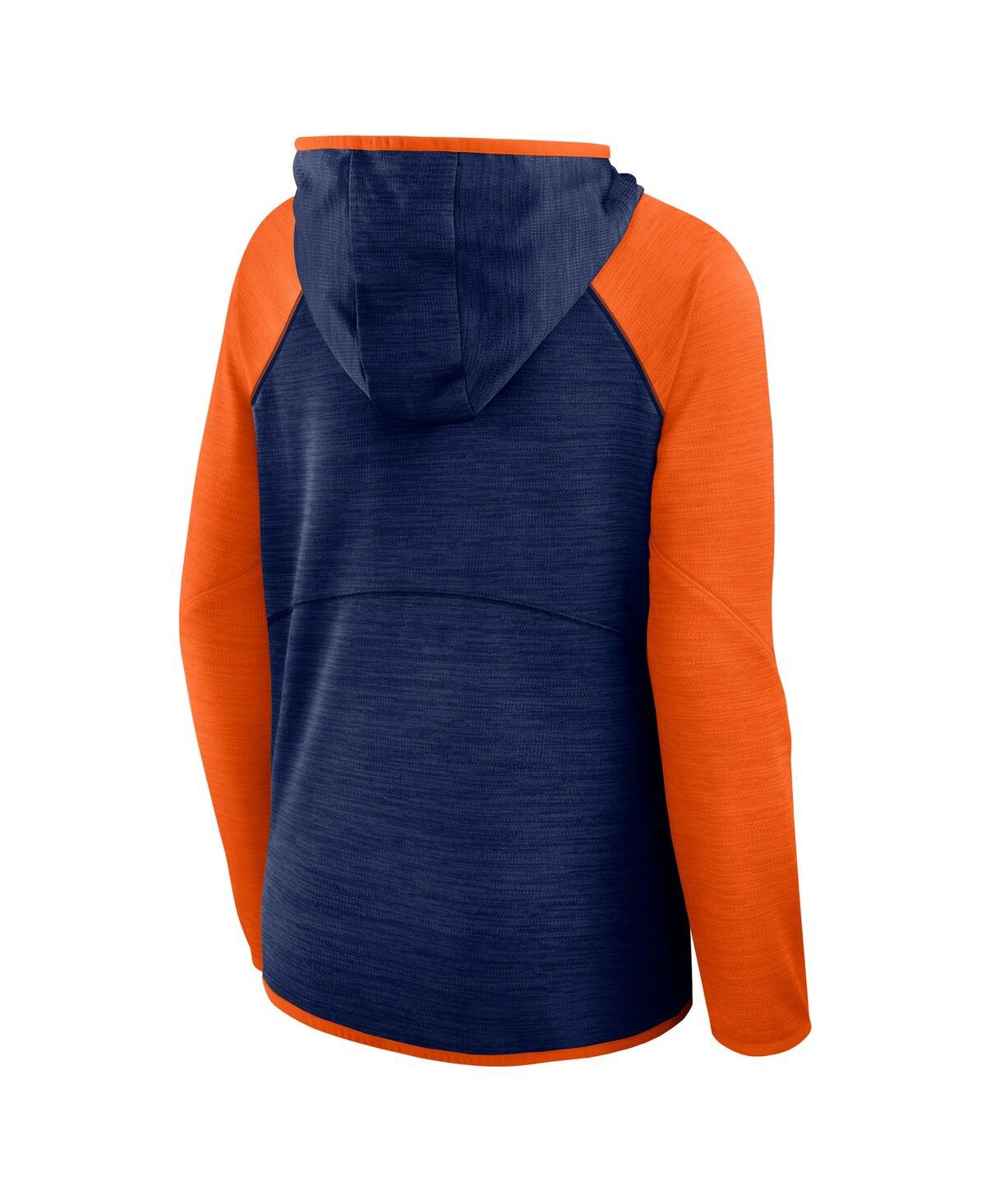Fanatics Women's Navy/orange Chicago Bears Redzone End Around Pass Raglan Full-zip Hoodie In Multi