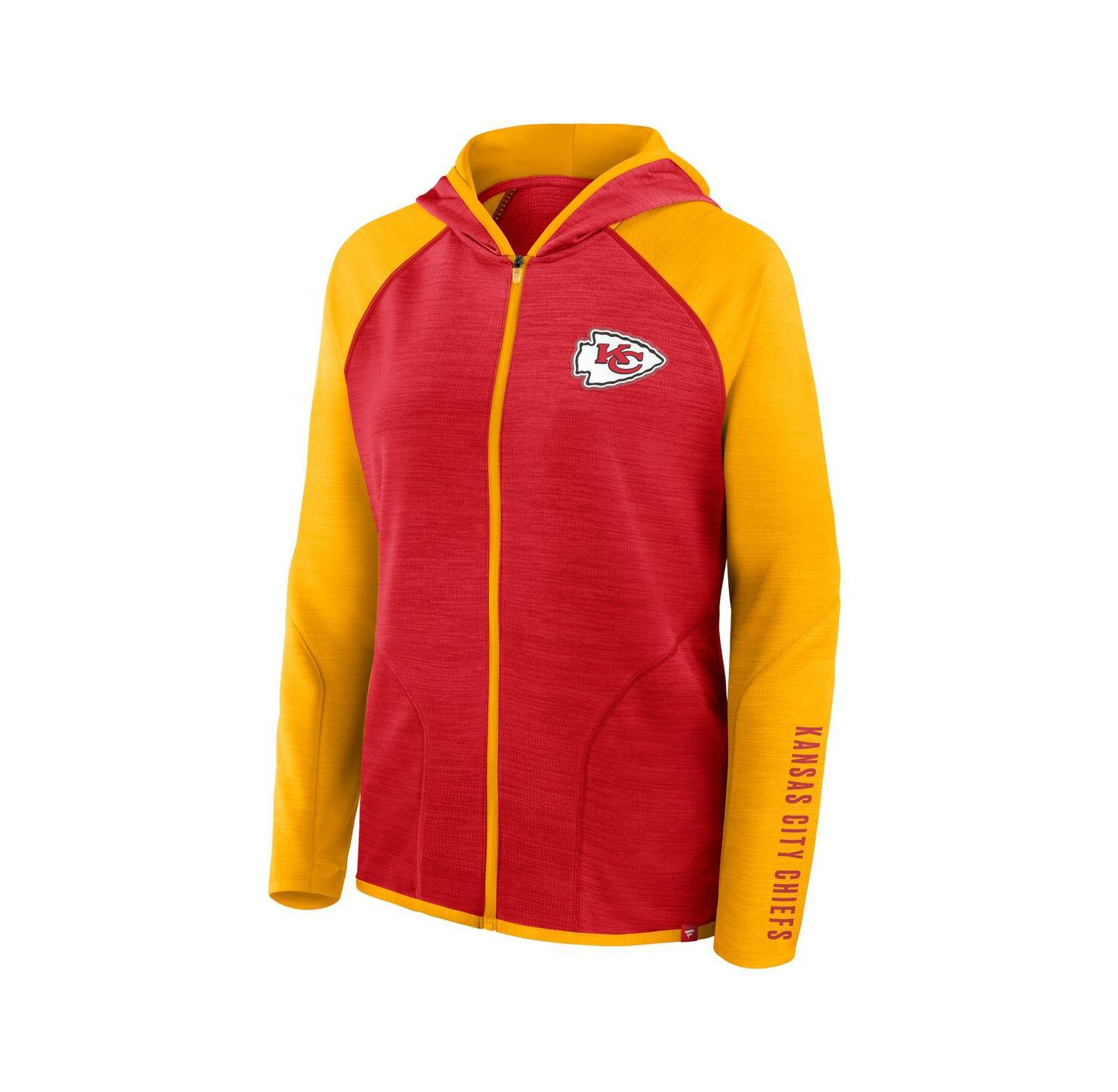 Women's Red/Gold Kansas City Chiefs Redzone End Around Pass Raglan Full-Zip Hoodie