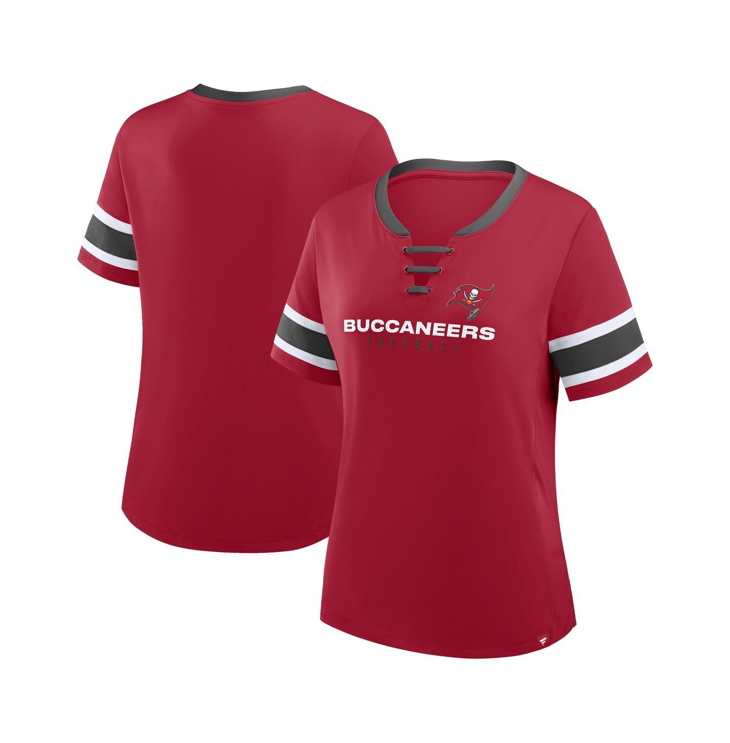 Женская футболка Fanatics Red Tampa Bay Buccaneers Redzone Draw Play Athena Lace-Up — фото 1