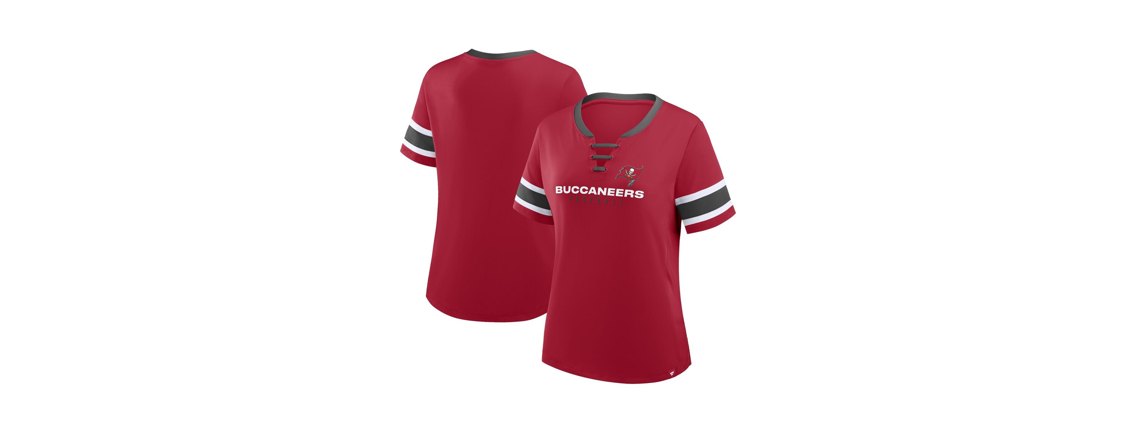 Fanatics Women's Red Tampa Bay Buccaneers Redzone Draw Play Athena Lace-Up T-Shirt