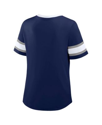 Women's Navy Dallas Cowboys Redzone Draw Play Athena Lace-Up T-Shirt