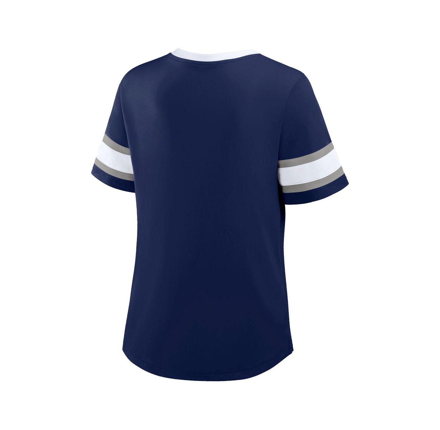 Women's Navy Dallas Cowboys Redzone Draw Play Athena Lace-Up T-Shirt