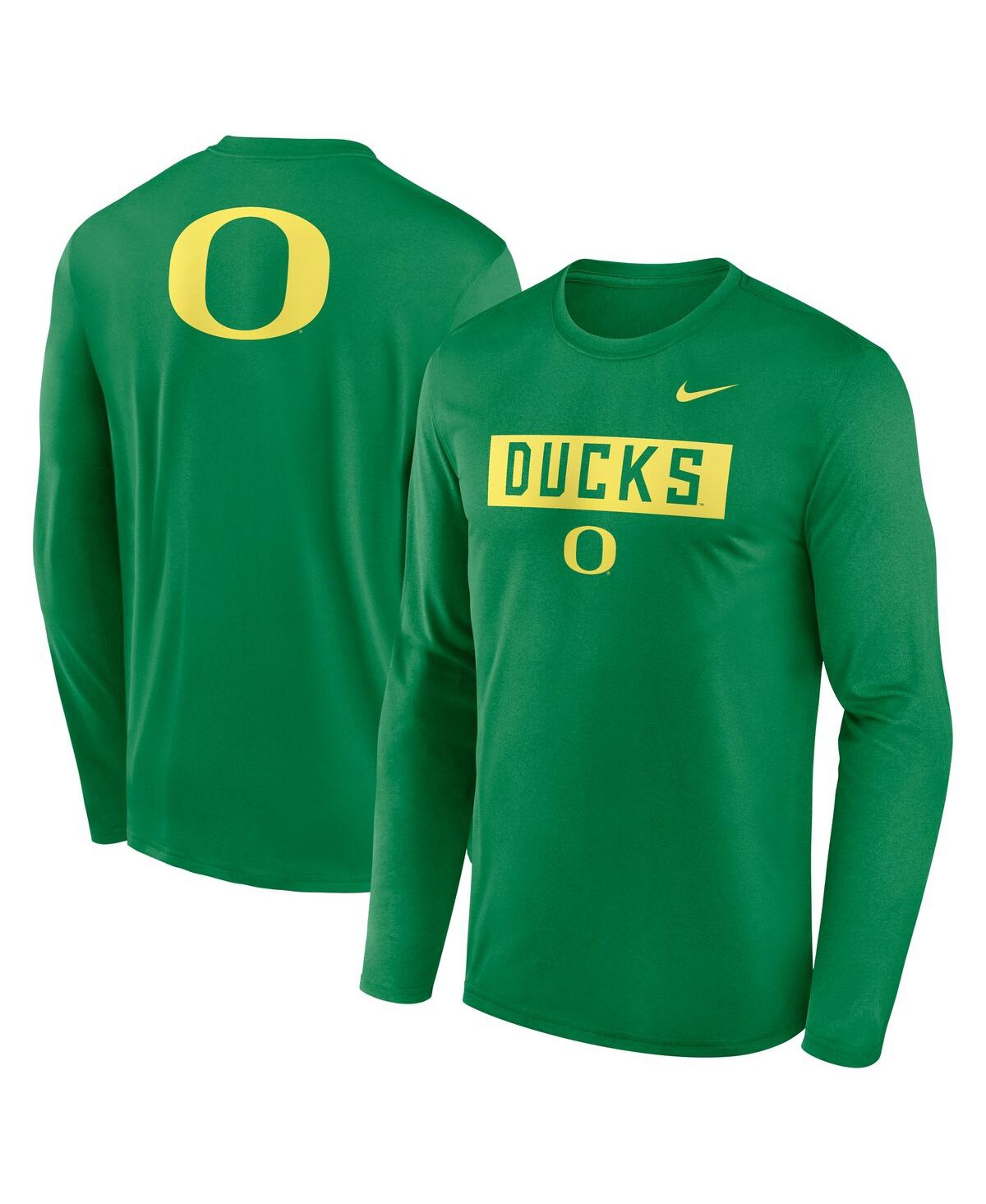 Nike Oregon Primetime Legend 2-hit  Men's Dri-fit College Long-sleeve T-shirt In Green