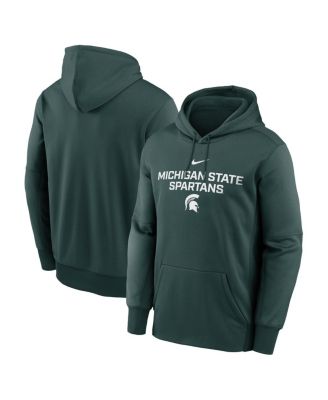 Nike - Men's Green Michigan State Spartans Team Stacked Performance Pullover Hoodie