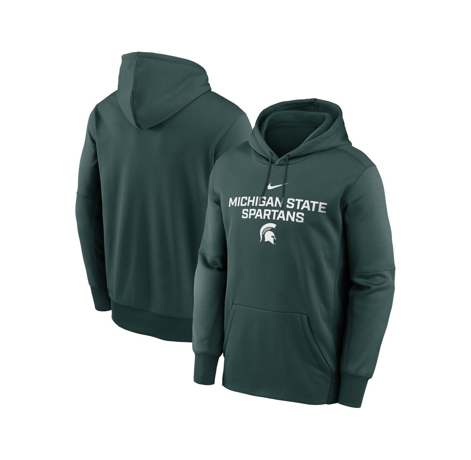 Men's Green Michigan State Spartans Team Stacked Performance Pullover Hoodie
