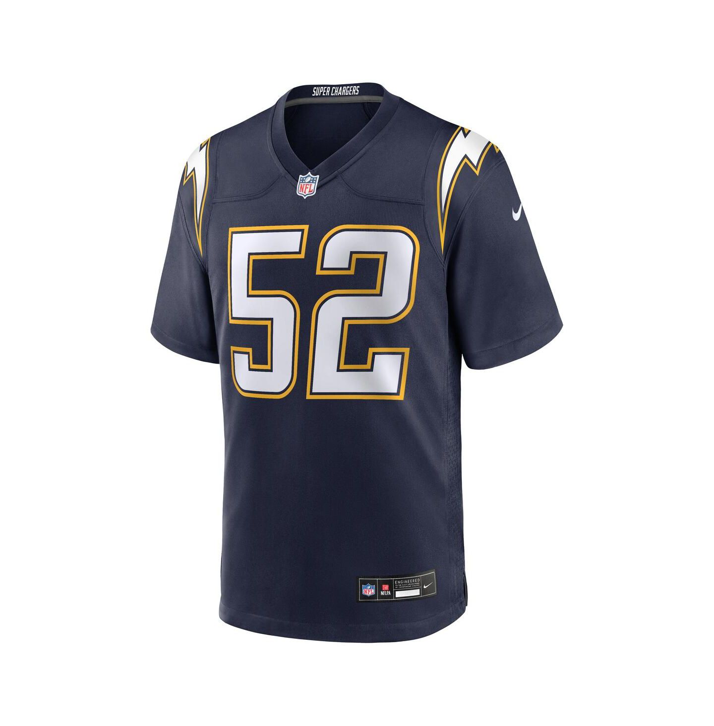 Мужской топ Nike Khalil Mack Navy Los Angeles Chargers Alternate Super Chargers Game Player Jersey — фото 3
