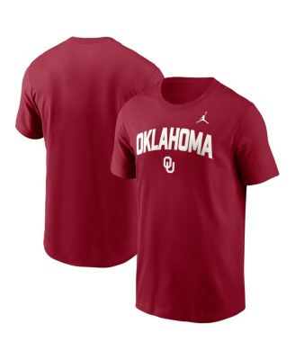 Jordan - Men's Crimson Oklahoma Sooners Primetime Arch Stack T-shirt