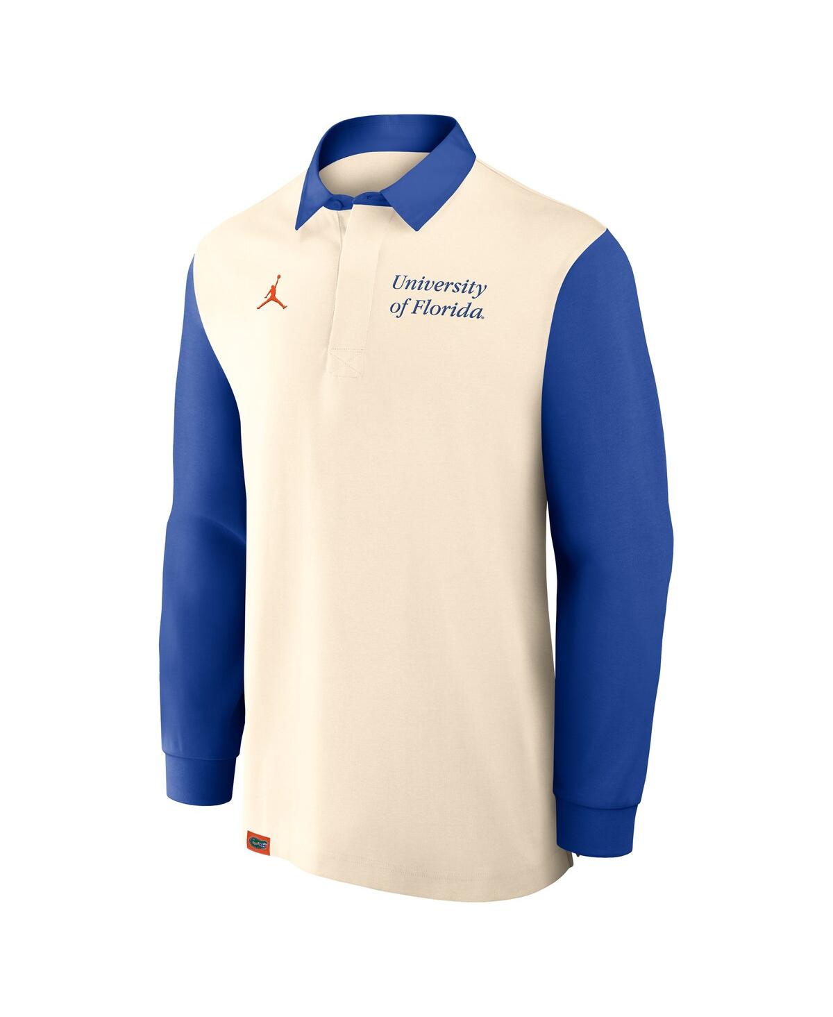 Jordan Men's Cream/royal Florida Gators Rugby Long Sleeve Shirt In Blue