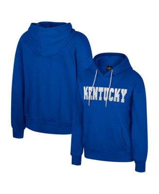 Colosseum - Women's Royal Kentucky Wildcats Reflection Rhinestone Drawcord Pullover Hoodie