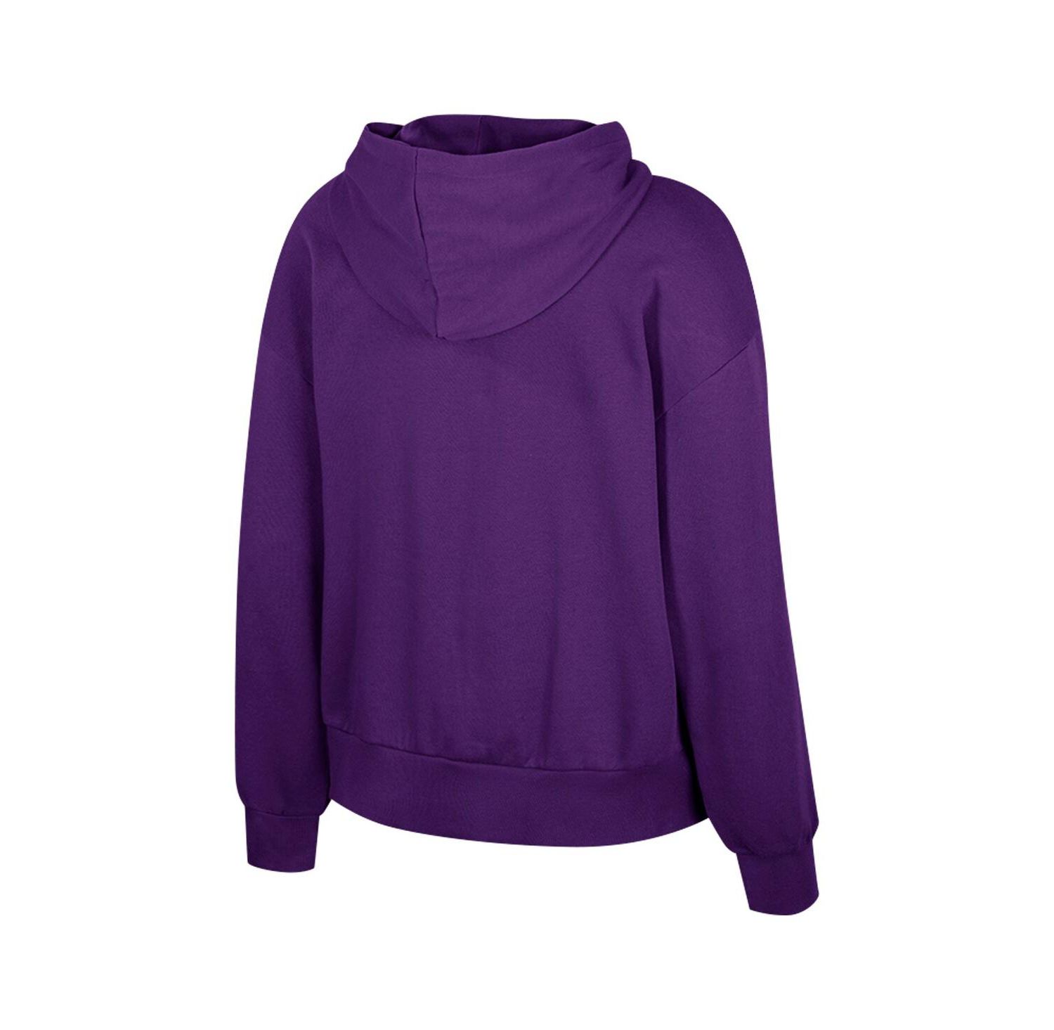 Women's Purple LSU Tigers Reflection Rhinestone Drawcord Pullover Hoodie