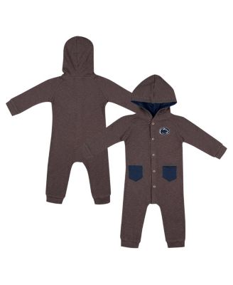 Colosseum - Baby Boys and Girls Charcoal Penn State Nittany Lions Zando-Zan Waffle Full-Snap Hooded Romper