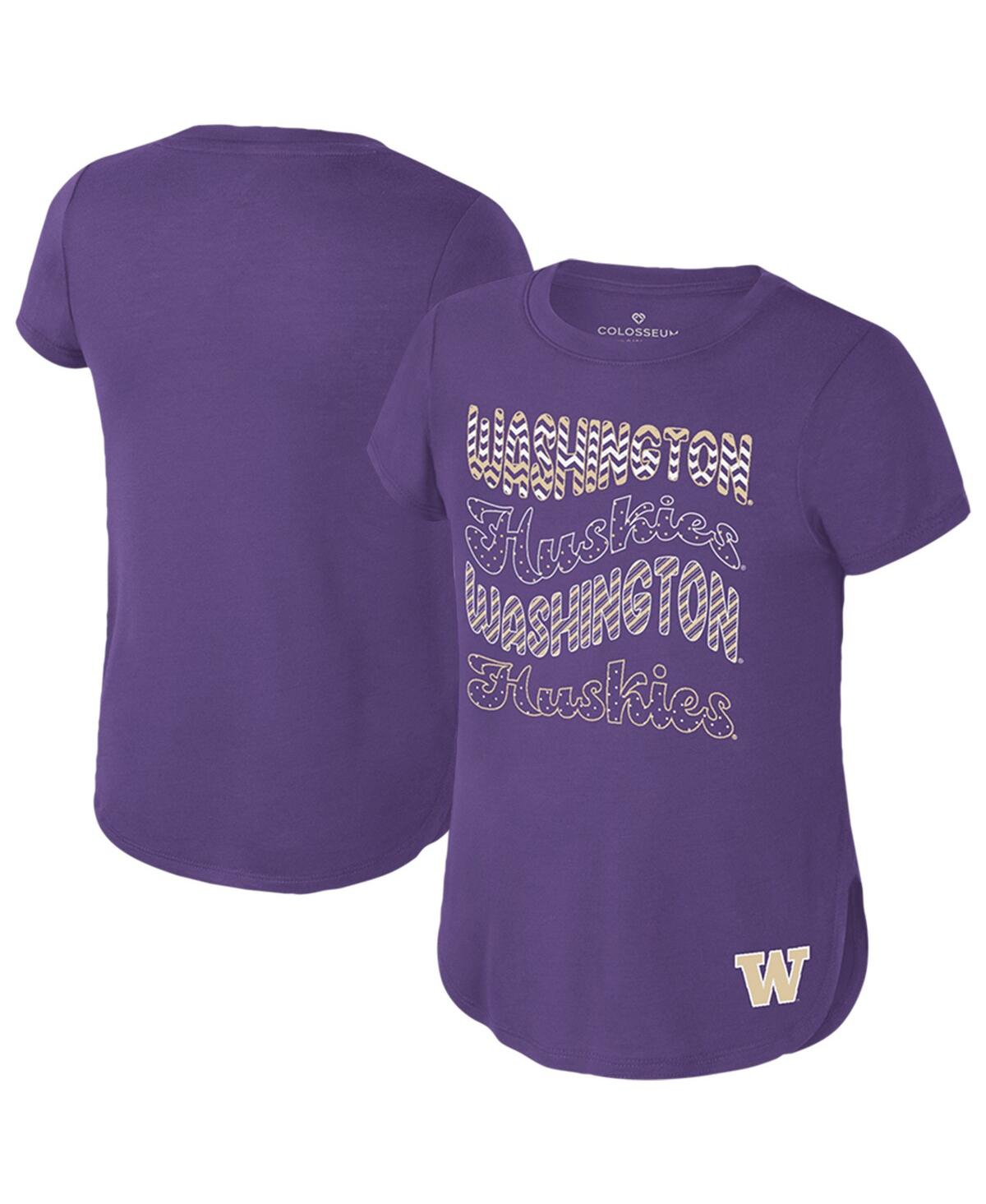 Colosseum Kids' Big Boys And Girls Purple Washington Huskies Rogan T-shirt