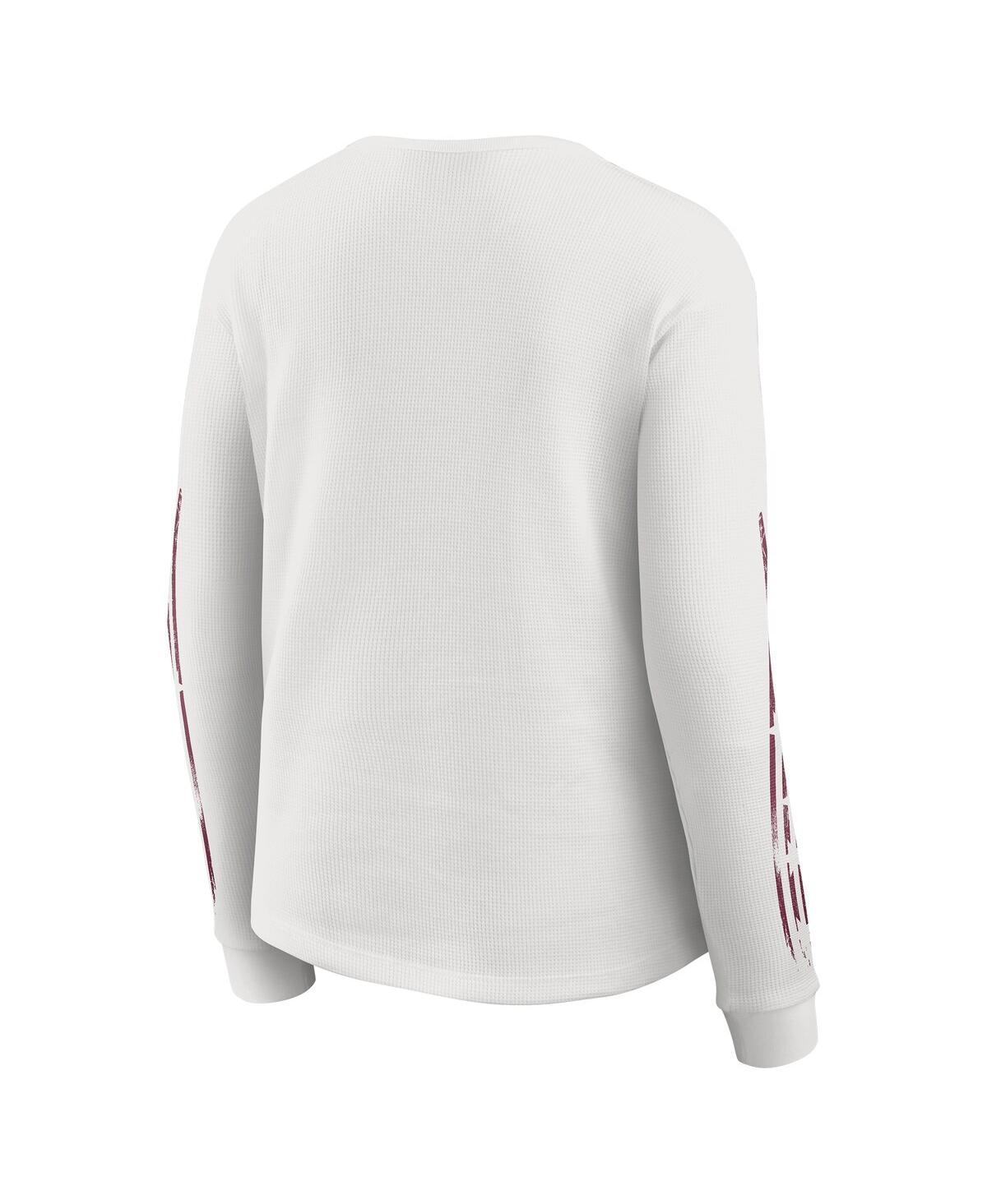 Wear By Erin Andrews Women's White Washington Commanders Graphic Waffle Long-sleeve T-shirt In White
