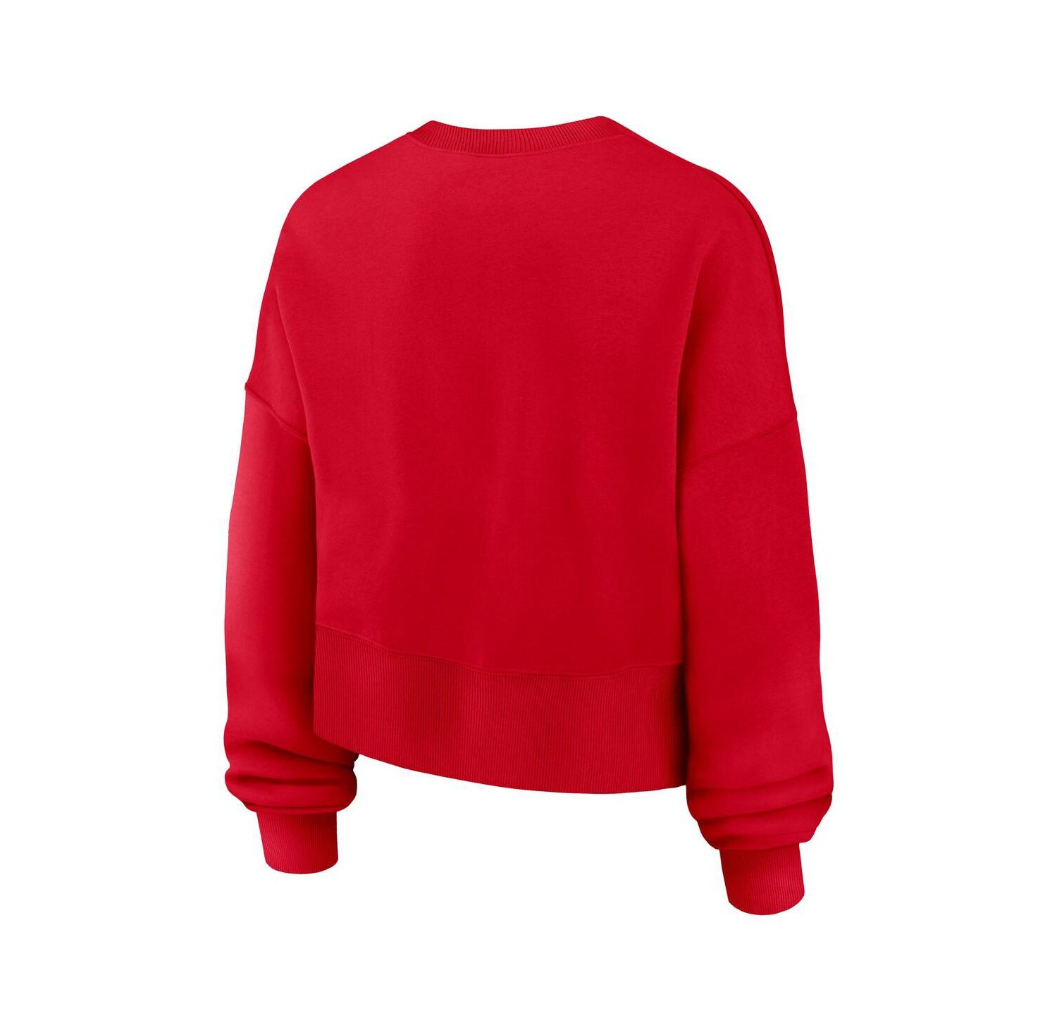 Women's Red Georgia Bulldogs Oversized Phoenix Arch Pullover Sweatshirt
