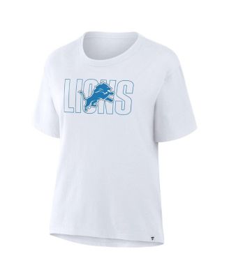 Women's Ash Detroit Lions Line Em Up T-Shirt