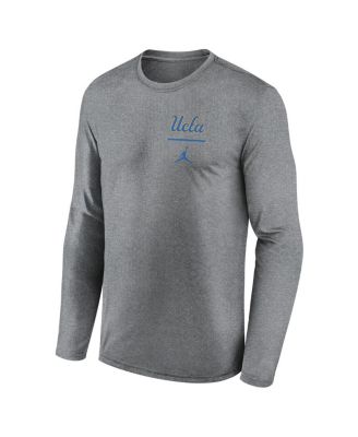 Men's Heather Gray UCLA Bruins Primary Stack Legend Performance Long Sleeve T-Shirt