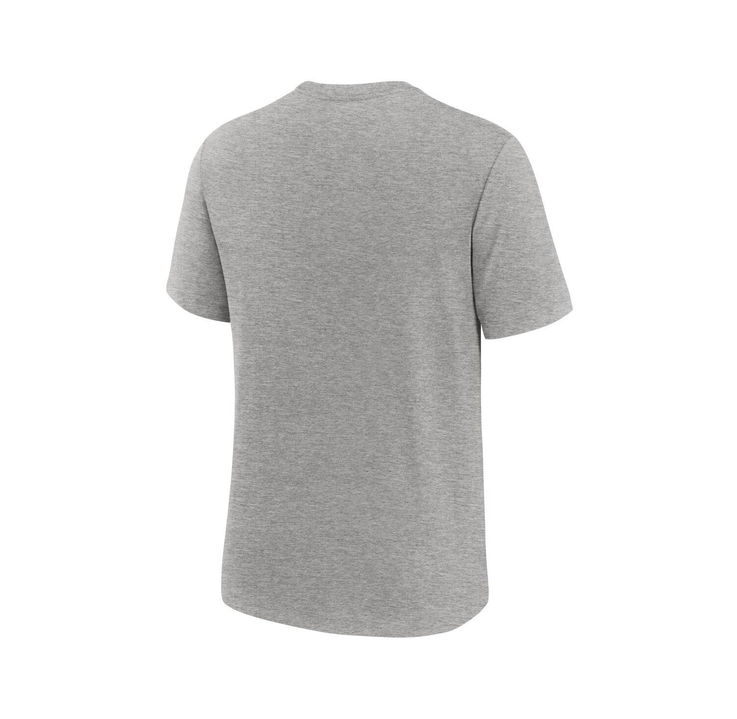 Men's Heather Gray North Carolina Tar Heels Campus Collegiate Block Tri-Blend T-Shirt