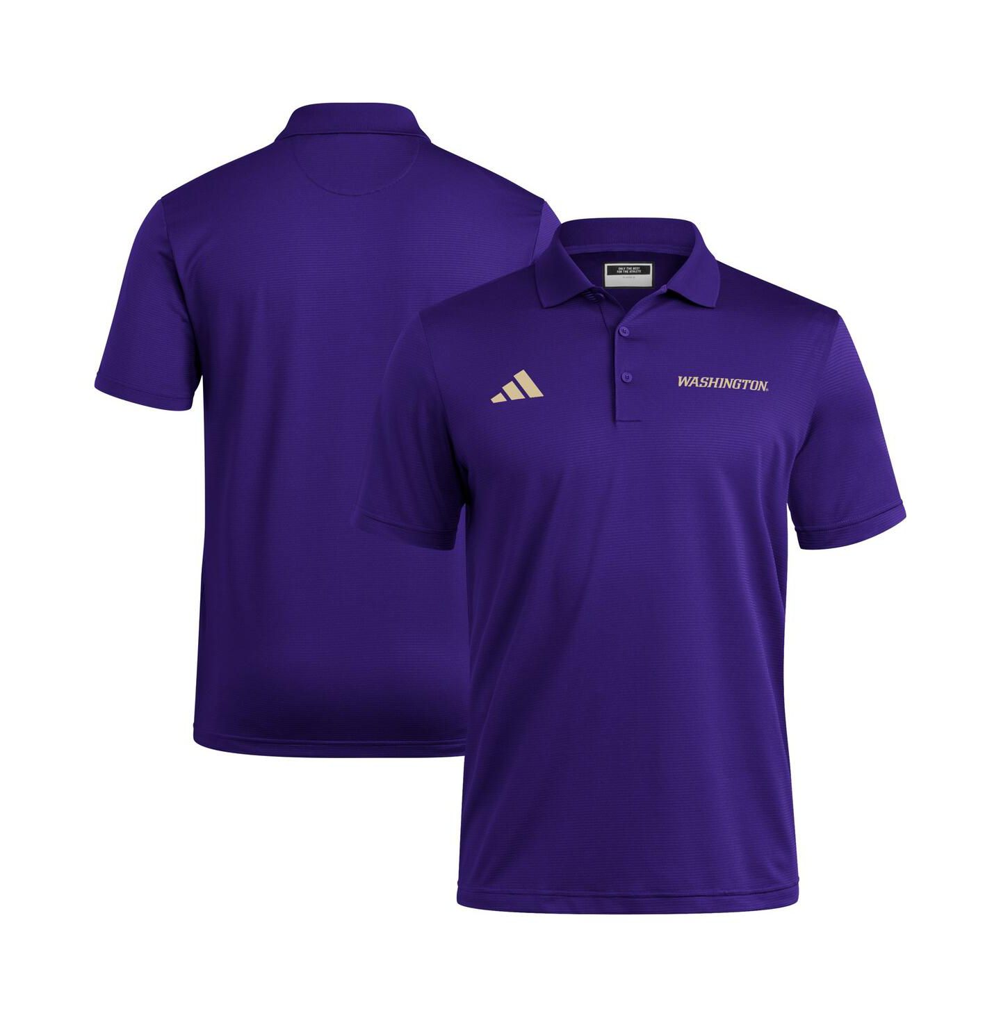 Мужское поло adidas Purple Washington Huskies Ultimate 365 Ottoman Polo Shirt — фото 1