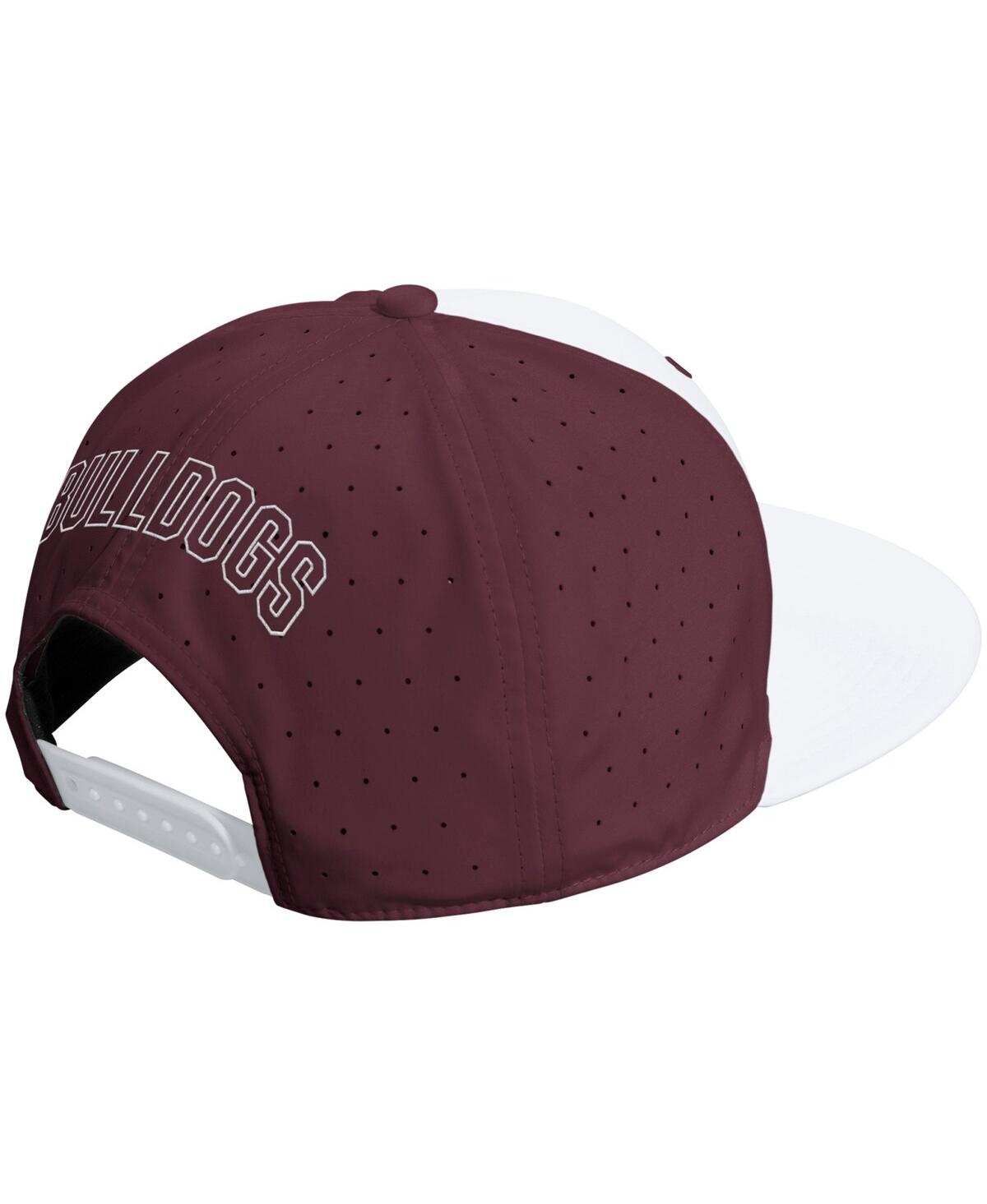 Adidas Originals Men's And Women's White/maroon Mississippi State Bulldogs Performance Flat Bill Adjustable Hat In White